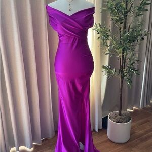Fashion Nova Strapless Magenta Dress